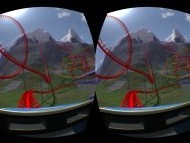 dual images from inside virtual reality goggles