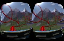 dual images from inside virtual reality goggles