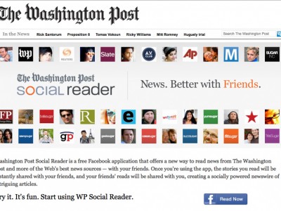 image of Washington Post page about Social Reader