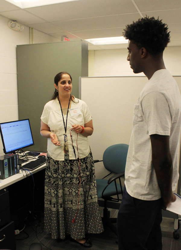 Faculty and student in Human Computer Interaction Lab