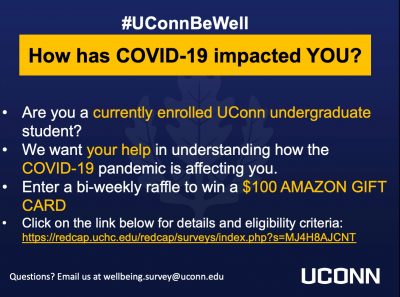 recruitment ad for #UConnBeWell study